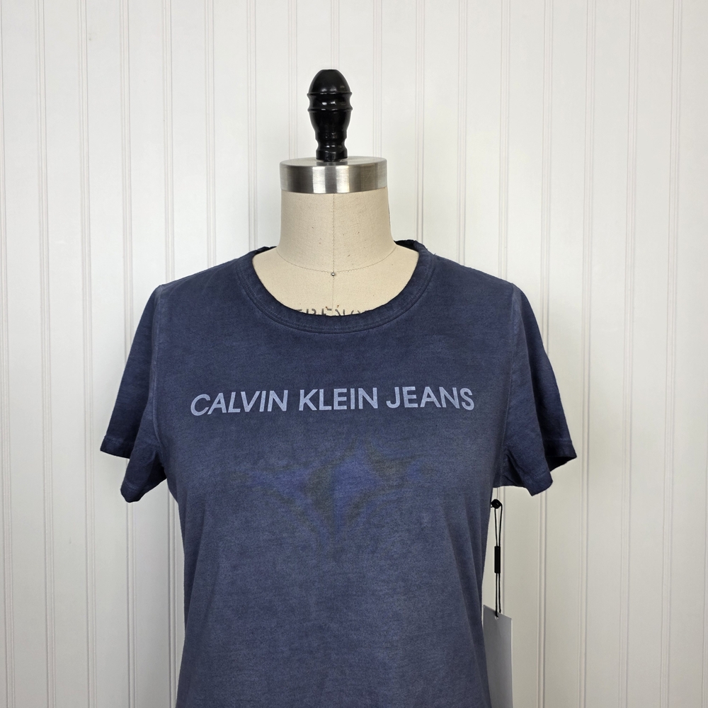 Calvin Klein Women's T-Shirt Cotton Dress Navy Size M - Picture 3 of 6